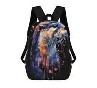 sinyumoney Otter Watercolor Zaino, Borsa Scolastica Stampata in 3D, Borsa Per Il Pranzo Scolastico, Zaino Da Viaggio, Zaino Per Amici, Zaino Scolastico Per Ragazze E Ragazzi 17inch