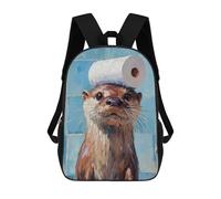 sinyumoney Otter with Toilet Paper Hat Zaino Scolastico Alla Moda Per Studenti, Adatto A Ragazzi E Ragazze, Ideale Per Viaggi All'aperto E Attività Ricreative. 17inch