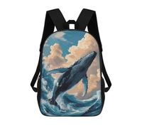 sinyumoney Owl Animali Zaini Scuola Per Bambini Borsa Scuola Stampato 3D Per Ragazzi Studenti Della Scuola E Del Collegio, Fantasy Sea Whale, 17"