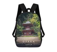 sinyumoney Pagoda Japan Zaini Stampati in 3D Per Bambini, Zaini Scolastici, Borse Scolastiche, Zaini Alla Moda Per Ragazzi, Studenti Delle Scuole Elementari E Medie 17inch