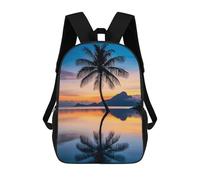 sinyumoney Palm Tree Sunset Reflection Zaini Per Bambini, Zaini Scolastici Personalizzati 3D Per Ragazzi E Ragazze, Zaini Scolastici Grandi, Zaini Casual Da Giorno 17inch