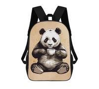 sinyumoney Panda And Coffee Zaini Per Bambini, Zaini Scolastici Personalizzati 3D Per Ragazzi E Ragazze, Zaini Scolastici Grandi, Zaini Casual Da Giorno 17inch