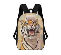 sinyumoney Panda Bath Time Zaino Scuola Per Ragazze E Ragazzi Grande Capacità Leggero Per Bambini E Studenti, Tiger With Toilet Paper On Head, 17"