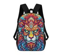 sinyumoney Panda in Nest Zaino scolastico stampato 3D per bambini, zaino da viaggio, borsa alla moda e casual per scolari, Colorful Leone Ritratto, 17"