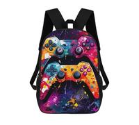 sinyumoney Panda in Nest Zaino scolastico stampato 3D per bambini, zaino da viaggio, borsa alla moda e casual per scolari, Colorful Gaming Controllers Art, 17"