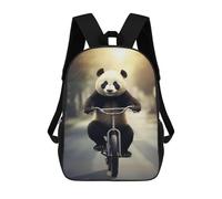 sinyumoney Panda on A Bicycle Zaino Scolastico Per Bambini Stampato in 3D, Zaini Da Viaggio Ad Alta Capacità, Borse Per Libri, Zaini Scolastici Per Bambini 17inch