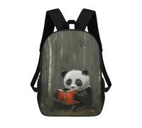 sinyumoney Panda Reading in Forest Zaino Per Bambini, Borsa Scolastica Di Grande Capacità, Zaino Per Studenti, Zaino Per Ragazzi, Ragazze, Adulti, Adolescenti 17inch