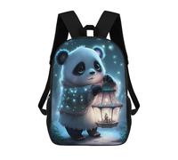 sinyumoney Panda with Lantern in Forest Zaini, Zaino Per Bambini, Borsa Scolastica Per Studenti, Zaini Da Viaggio Stampati in 3D, Zaino Accessorio Moda, Zaini Impermeabili Per Bambini 17inch