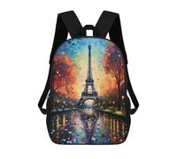 sinyumoney Paris Art Eiffel Tower Zaino Scolastico Per Bambini Stampato in 3D, Zaini Da Viaggio Ad Alta Capacità, Borse Per Libri, Zaini Scolastici Per Bambini 17inch