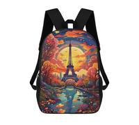 sinyumoney Paris Eiffel Tower Autumn Scenery Stampa Zaino Per Bambini, Borsa Scolastica Per Adulti E Bambini, Zaino Da Viaggio Per Tutti I Giorni 17inch