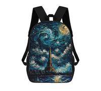 sinyumoney Parisian Nightscape with Eiffel Tower Zaino Per Bambini Zaino Divertente E Alla Moda Borsa Per Libri Per Ragazzi E Adolescenti Borse Scolastiche Stampate in 3D Per Ragazzi 17inch