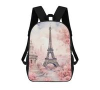 sinyumoney Parisian Romance Eiffel Tower in Bloom Stampa Zaino Per Bambini, Borsa Scolastica Per Adulti E Bambini, Zaino Da Viaggio Per Tutti I Giorni 17inch