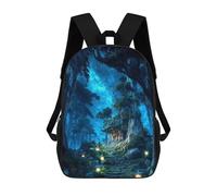 sinyumoney Path of Lanterns And Stars Zaini Per Bambini Zaino Scolastico Borsa Scolastica Stampata in 3D Borsa Scolastica Per Ragazzi Studenti Delle Scuole Elementari E Medie 17inch