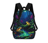 sinyumoney Peaceful Retro Frogs Pixel Zaini Casual Per Bambini, Borse Scolastiche Per Ragazzi E Ragazze, Zaini Per Libri, Zaini 17inch
