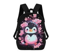 sinyumoney Penguin Bazooka Zaini scolastici per bambini, borsa scolastica stampata 3D per ragazzi, studenti elementari e college, Cute floreale pinguino, 17"