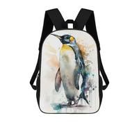 sinyumoney Penguin Watercolor Zaino Scolastico Stampato in 3D, Borse Scolastiche Per Ragazzi E Ragazze, Zaino Per Laptop Per Bambini/studenti/adulti 17inch
