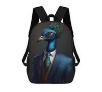sinyumoney Persian Cat Incantevole Zaini Per Bambini, Zaino Scuola Zaino Stampato 3D Per Bambini, Zaino Da Viaggio, Borsa Per Libri, Borsa Da Scuola Per Bambini, Peacock Suit, 17"