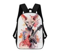 sinyumoney Peterbald Cat Playing Zaino Scolastico Stampato in 3D, Borse Scolastiche Per Ragazzi E Ragazze, Zaino Per Laptop Per Bambini/studenti/adulti 17inch