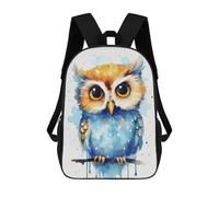 sinyumoney Peterbald Cat Playing Zaino Scuola Per Ragazze E Ragazzi Grande Zaino Leggero Per Bambini E Studenti, Cute Baby Owl Watercolors, 17"