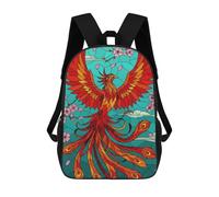 sinyumoney Phoenix And Cherry Blossoms Stained Glass Zaino Per Bambini, Zaino Scolastico Per Bambini, Zaini Scolastici Stampati in 3D Per Ragazzi E Studenti Adolescenti 17inch