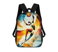 sinyumoney Phoenix Painting Zaini Per Bambini, Zaini Scuola Stampati 3D, Zaini Da Viaggio Alla Moda Per Bambini (primario, College), Modern Cubism Pallacanestro, 17"