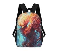 sinyumoney Phoenix Rise Mythical Artwork -1 Zaino Scolastico Per Bambini Alla Moda Casual Zaini Per Bambini Stampati in 3D Borse Scolastiche Per Ragazzi Zaino Grande 17inch