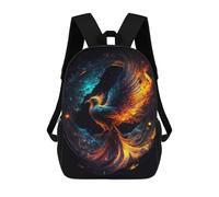 sinyumoney Phoenix Rising Fire And Water Harmony Zaini Scolastici Per Bambini Stampati in 3D, Zaini Casual Per La Scuola, Zaini Da Viaggio Ad Alta Capacità Per Bambini 17inch