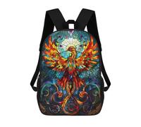 sinyumoney Phoenix Stained Glass Stampa Zaino Per Bambini, Borsa Scolastica Per Adulti E Bambini, Zaino Da Viaggio Per Tutti I Giorni 17inch