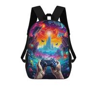 sinyumoney Pigs in Military Gear Zaino Scuola Stampato 3D Per Bambini, Zaino Da Viaggio Alla Moda E Casual Per Studenti, Fantasy Game Controller -14, 17"