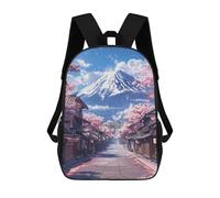 sinyumoney Pink Cherry Blossom Cave Zaino Scuola Stampato 3D Per Ragazzi E Ragazze Zaino Per Computer Portatile Per Bambini/Studenti/Adulti, Pastel Fuji Mountain, 17"