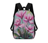 sinyumoney Pink Cyclamen Flowers Painting Zaini Casual Per Bambini, Borse Scolastiche Per Ragazzi E Ragazze, Zaini Per Libri, Zaini 17inch