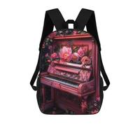 sinyumoney Pink Floral Piano Zaino Per Bambini, Borsa Scolastica Di Grande Capacità, Zaino Per Studenti, Zaino Per Ragazzi, Ragazze, Adulti, Adolescenti 17inch