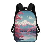 sinyumoney Pink Mount Fuji Sakura Zaino Per Bambini Borsa Scolastica Per Ragazzi Cartone Animato Stampa 3D Borsa Scolastica Per Studenti Zaino Per Laptop Per Ragazzi E Ragazze 17inch