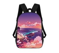 sinyumoney Pink Sunset Over The Ocean Zaino Scolastico Stampato in 3D, Borse Scolastiche Per Ragazzi E Ragazze, Zaino Per Laptop Per Bambini/studenti/adulti 17inch