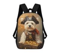 sinyumoney Pirate Dog Treasure Chest-118 Zaino Impermeabile Da Viaggio, Borsa Per Computer Per Campus, Viaggi All'aperto, Sport 17inch