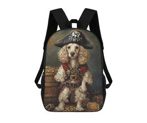 sinyumoney Pirate Dog Treasure Chest-93 Zaini scolastici Stampati 3D - Zaini alla moda per ragazzi della scuola primaria e del college, Stile:, 17"