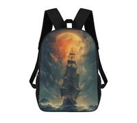 sinyumoney Pirate Ship Adventures Zaini Stampati in 3D, Borsa Scolastica Casual Per Bambini, Borsa Scolastica Alla Moda Per Ragazzi, Studenti Delle Scuole Medie 17inch