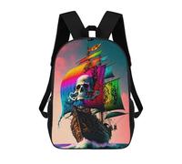 sinyumoney Pirate Ship with Rainbow Sails Zaino Per Bambini Zaino Divertente E Alla Moda Borsa Per Libri Per Ragazzi E Adolescenti Borse Scolastiche Stampate in 3D Per Ragazzi 17inch