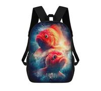 sinyumoney Pisces Zodiac Sign with Two Fish Zaino Scolastico Per Bambini, Borsa Scolastica Stampata in 3D Per Ragazzi, Studenti Delle Scuole Elementari E Medie 17inch