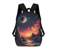 sinyumoney Pixelated Alien Landscape Zaini Casual Per Bambini, Borse Scolastiche Per Ragazzi E Ragazze, Zaini Per Libri, Zaini 17inch