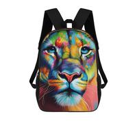 sinyumoney Planetary Allineamento Zaino scolastico per bambini con stampa 3D, ideale per viaggi e libri, Colorful Lioness Animals, 17"