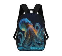 sinyumoney Planetary Allineamento Zaino scolastico per bambini con stampa 3D, ideale per viaggi e libri, Octopus Animal, 17"