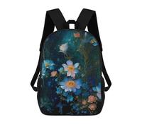 sinyumoney Planetary Reflections Zaino per la scuola per bambini, zaino grande per la scuola, borsa per libri 3D, regalo per bambini, Enchanted Floral Garden, 17"