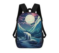 sinyumoney Polar Bear Moonlit Landscape-1 Zaini Stampati in 3D, Borsa Scolastica Casual Per Bambini, Borsa Scolastica Alla Moda Per Ragazzi, Studenti Delle Scuole Medie 17inch
