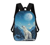 sinyumoney Polar Bear Moonlit Mountain Zaino Scolastico Stampato in 3D, Borse Scolastiche Per Ragazzi E Ragazze, Zaino Per Laptop Per Bambini/studenti/adulti 17inch