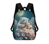 sinyumoney Polar Bears in Moonlit Dreams Zaino Scolastico Per Bambini, Borsa Scolastica Stampata in 3D Per Ragazzi, Studenti Delle Scuole Elementari E Medie 17inch