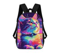 sinyumoney Pop Art Cute Cartoon Cat Zaini, Zaino Per Bambini, Borsa Scolastica Per Studenti, Zaini Da Viaggio Stampati in 3D, Zaino Accessorio Moda, Zaini Impermeabili Per Bambini 17inch