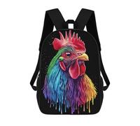 sinyumoney Pop Art Rainbow Rhode Island Red Rooster Stampa Zaino Per Bambini, Borsa Scolastica Per Adulti E Bambini, Zaino Da Viaggio Per Tutti I Giorni 17inch