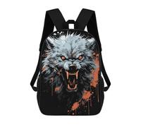 sinyumoney Pop Culture Leviathan Zaini Per Bambini, Borsa Scuola Stampato 3D, Zaino Per Bambini, Borsa Da Viaggio, Zaino Ragazzo Ragazza, Borsa Scuola Per Bambini, Angry Wolf, 17"