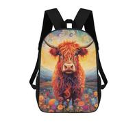 sinyumoney Pop Culture Leviathan Zaini Per Bambini, Borsa Scuola Stampato 3D, Zaino Per Bambini, Borsa Da Viaggio, Zaino Ragazzo Ragazza, Borsa Scuola Per Bambini, Floral Highland Cow, 17"
